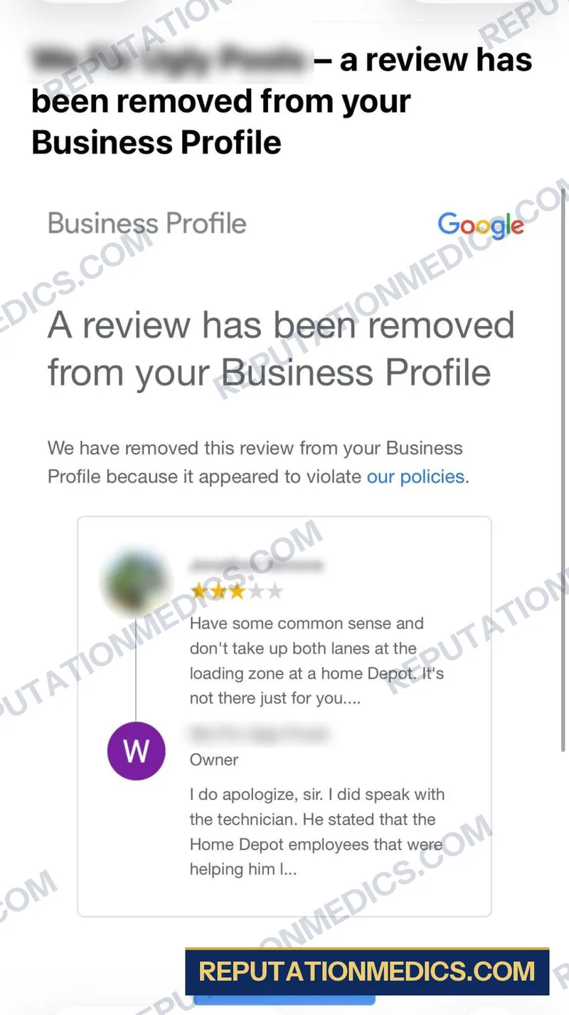 Removal confirmation screenshot 10 of Jonathan's review