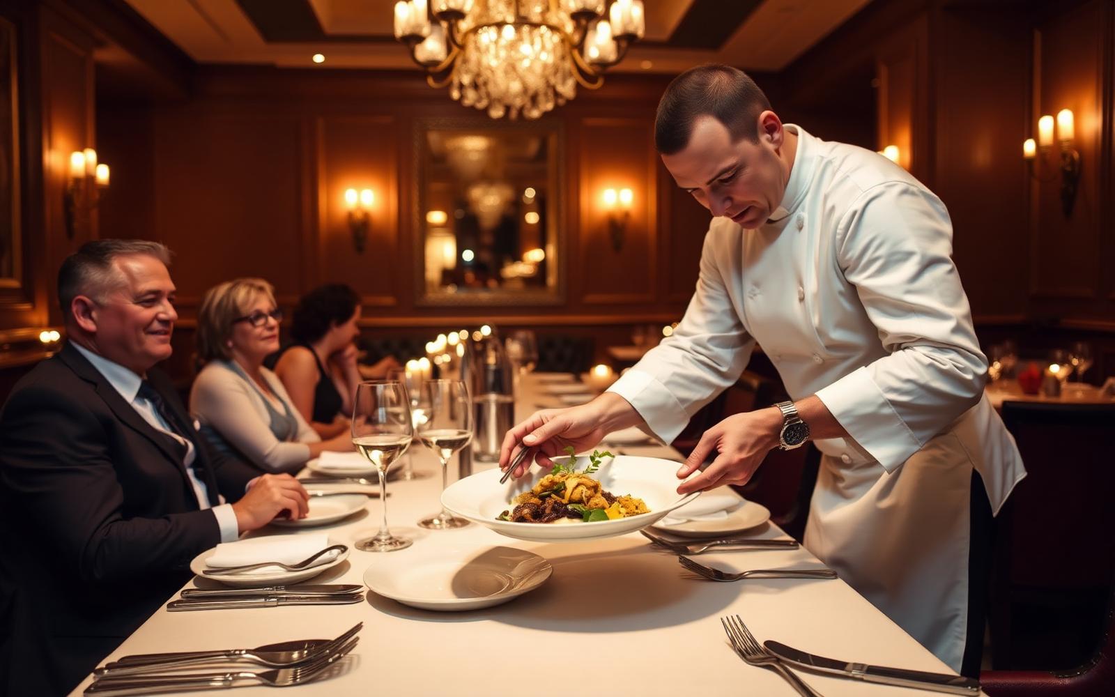 Upscale restaurant dining room